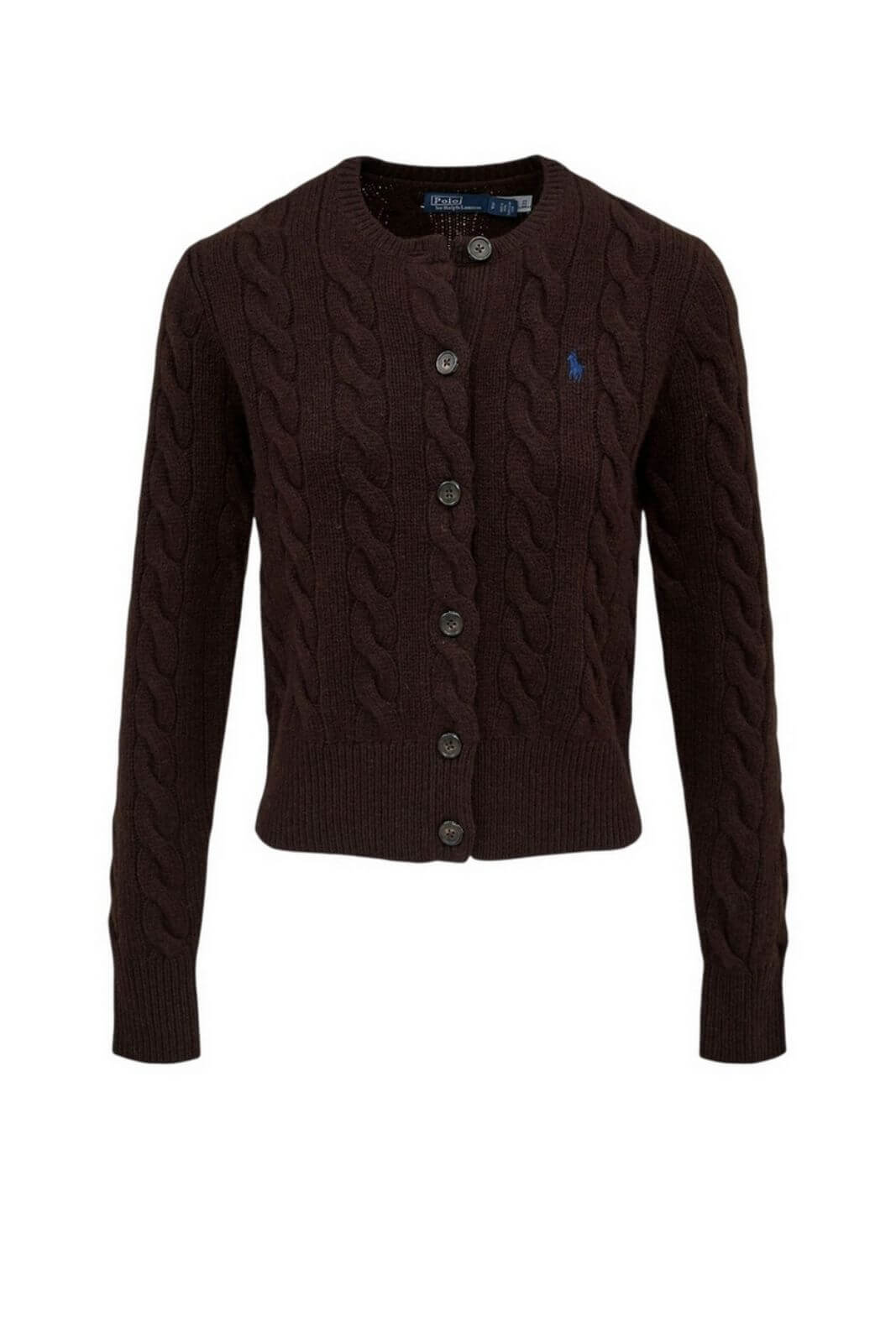 Cardigan da donna Polo Ralph Lauren a trecce in lana con bottoni fronte