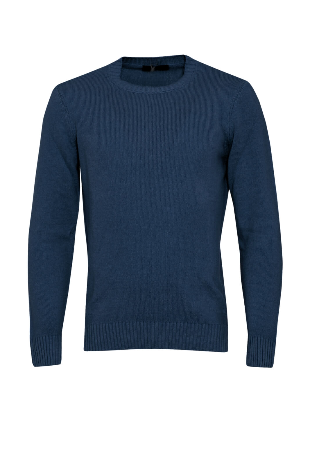 Maglia da uomo Privati a girocollo in cashmere tinta unita fronte blu navy