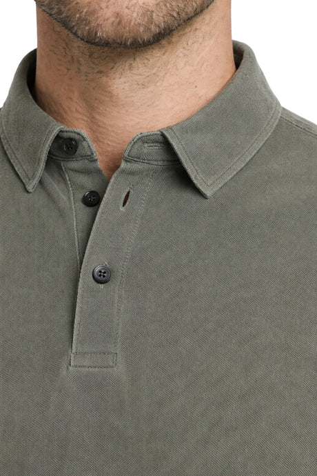 Polo uomo con chiusura a tre bottoni color tortora