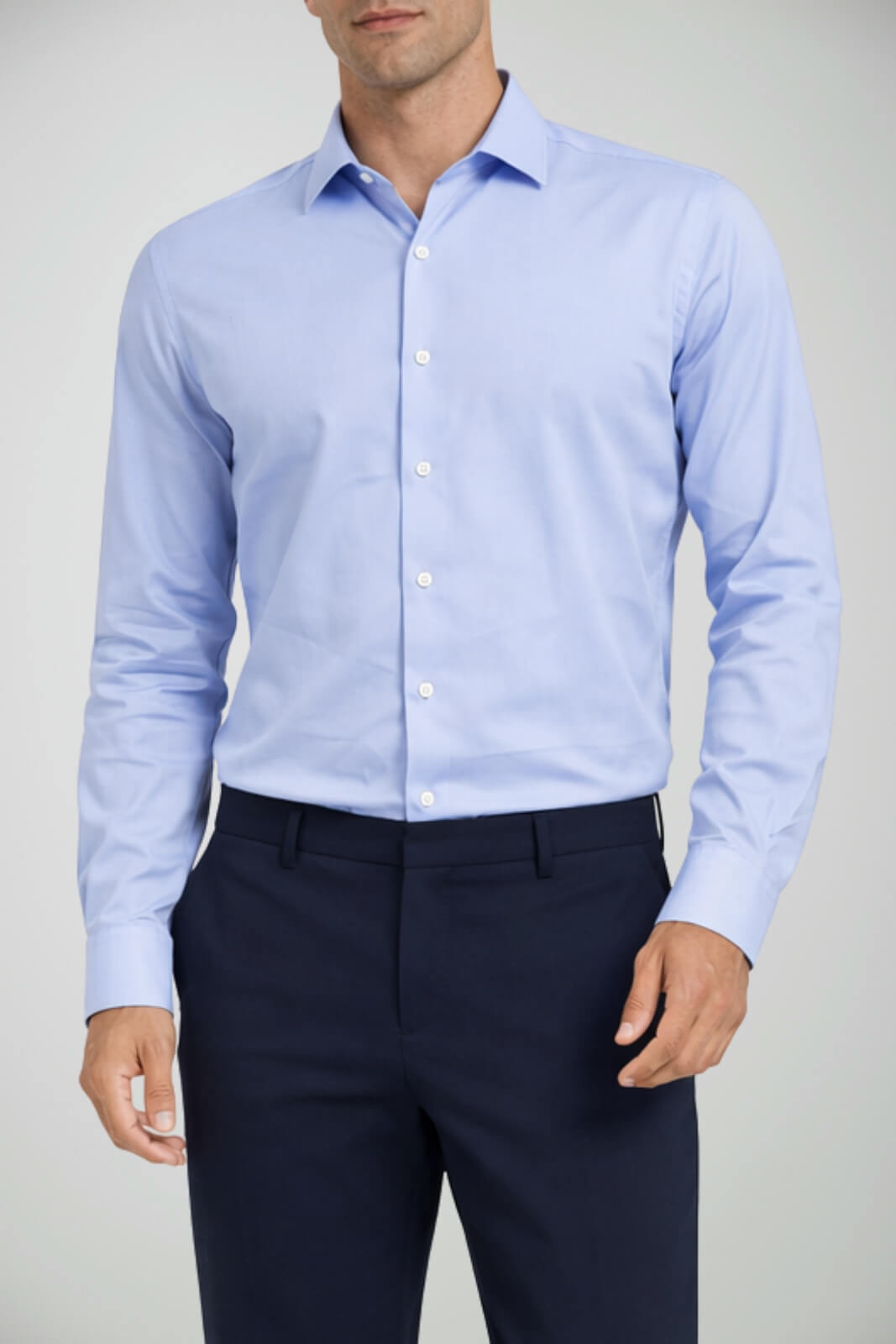 Camicia da uomo RRD in tessuto antipiega con bottoni centrale