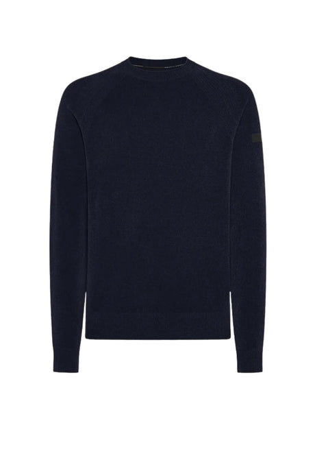 Maglione da uomo RRD in velluto a girocollo fronte blu navy