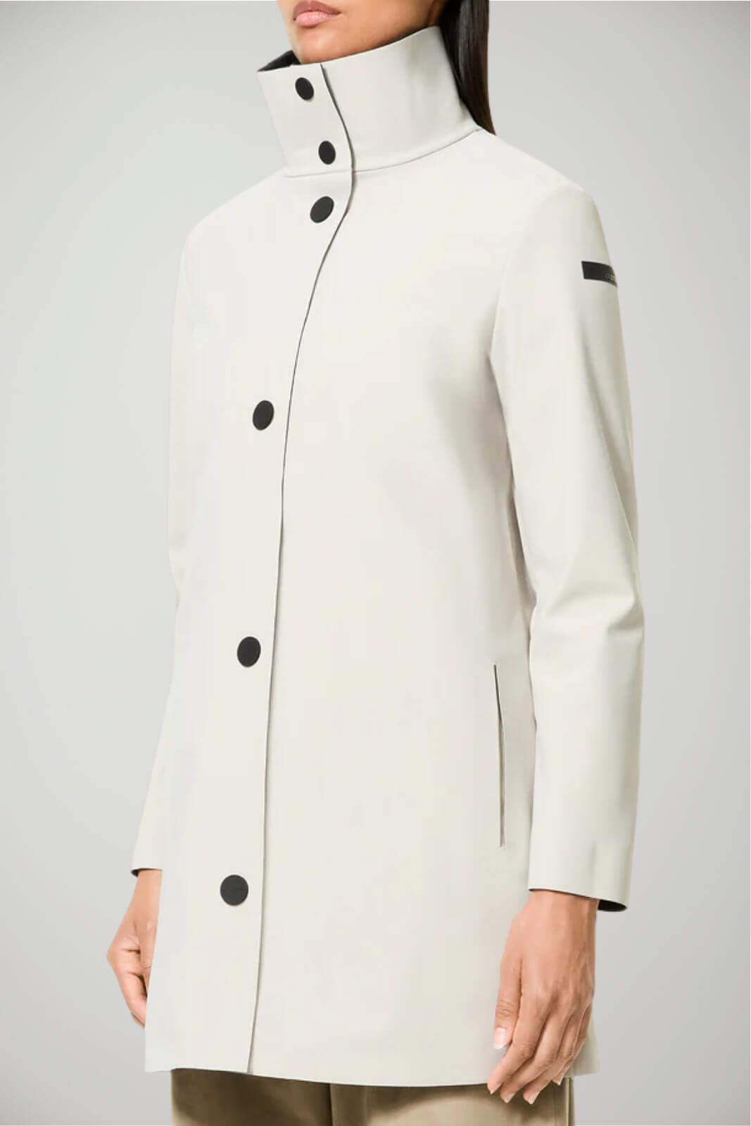 Parka da donna RRD in tessuto tecnico con logo al braccio fronte 1