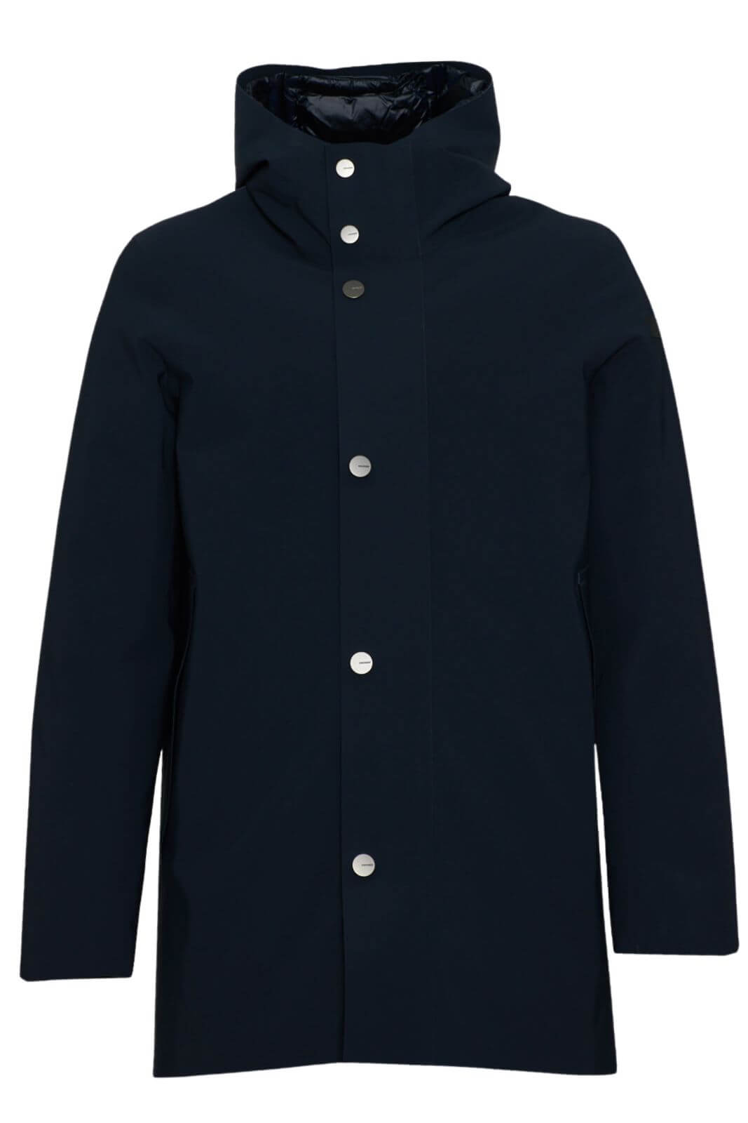 Parka da uomo RRD in tessuto tecnico con cappuccio e bottoni fronte