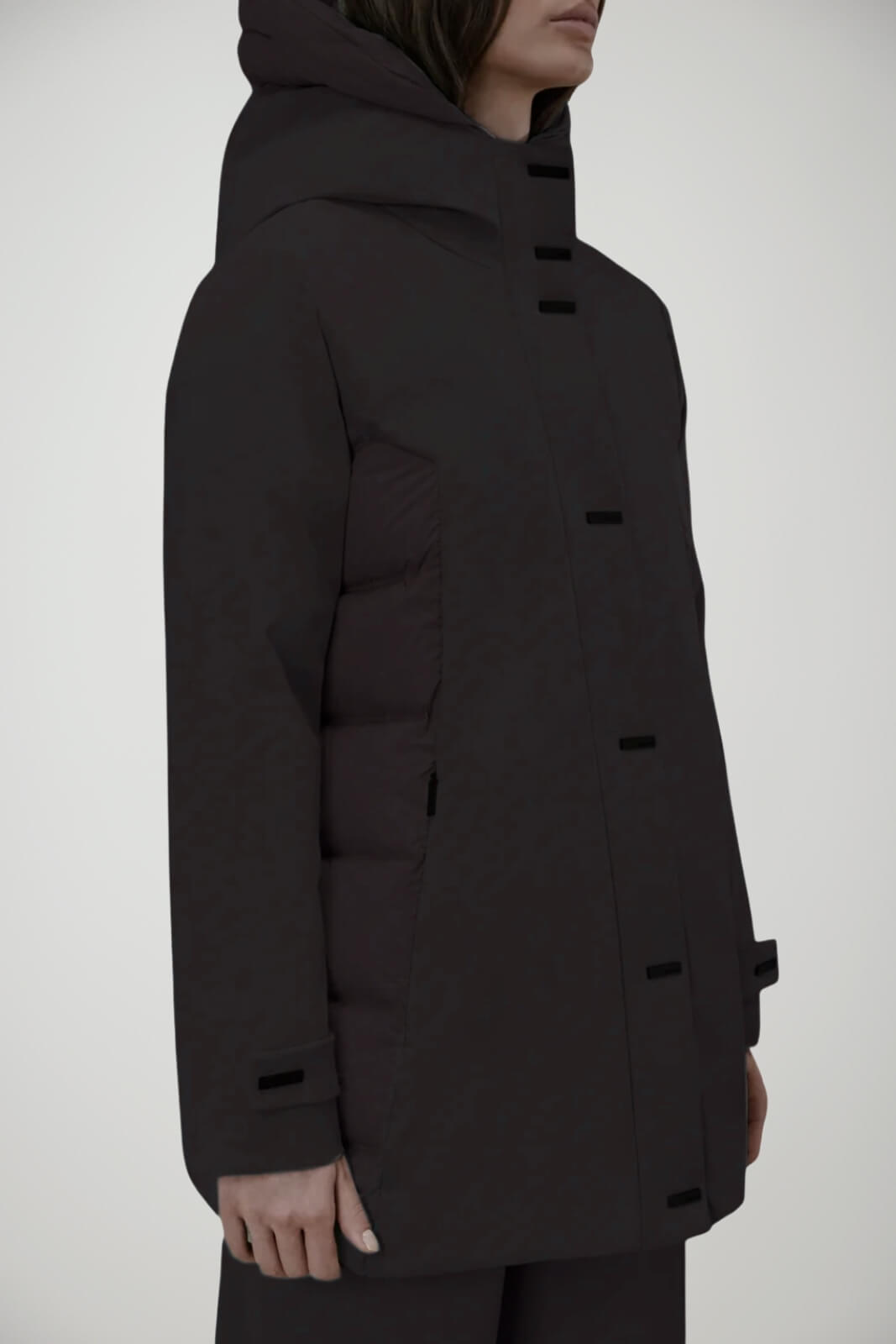 Piumino da donna RRD con cappuccio fronte 1