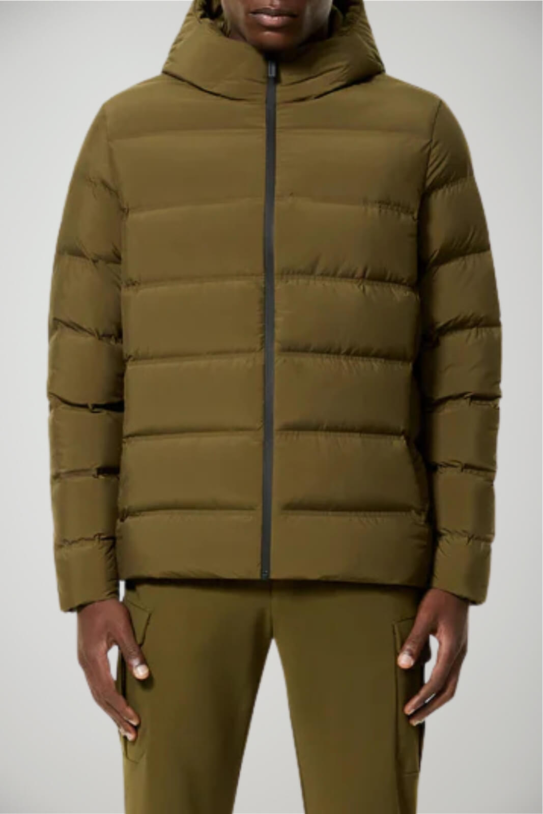 Piumino da uomo RRD con cappuccio e zip fronte 1