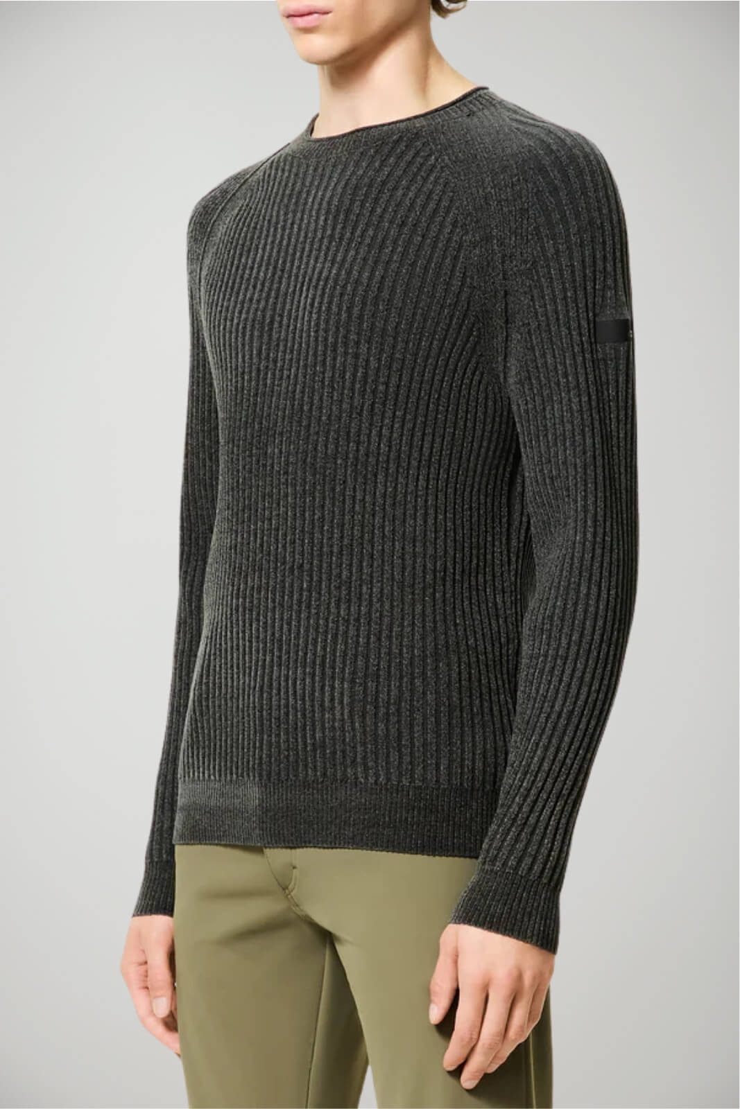 Maglione da uomo RRD in velluto a girocollo fronte 1