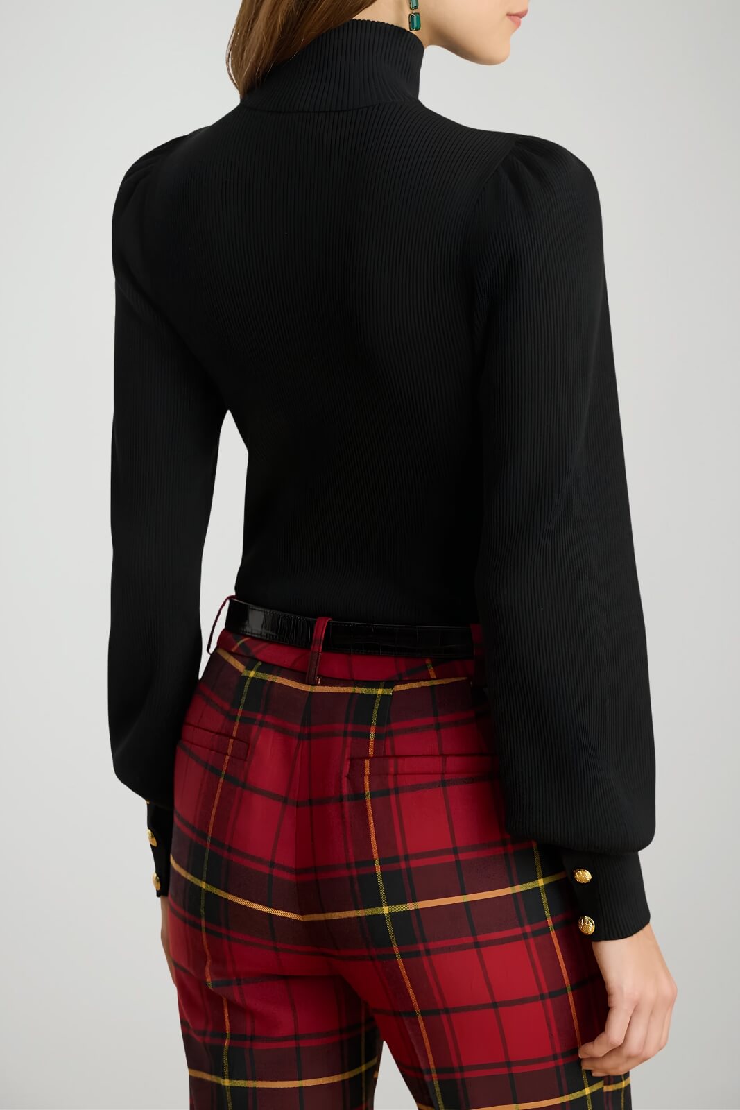 Ralph Lauren Maglia Donna a Costine con Bottoni a Contrasto