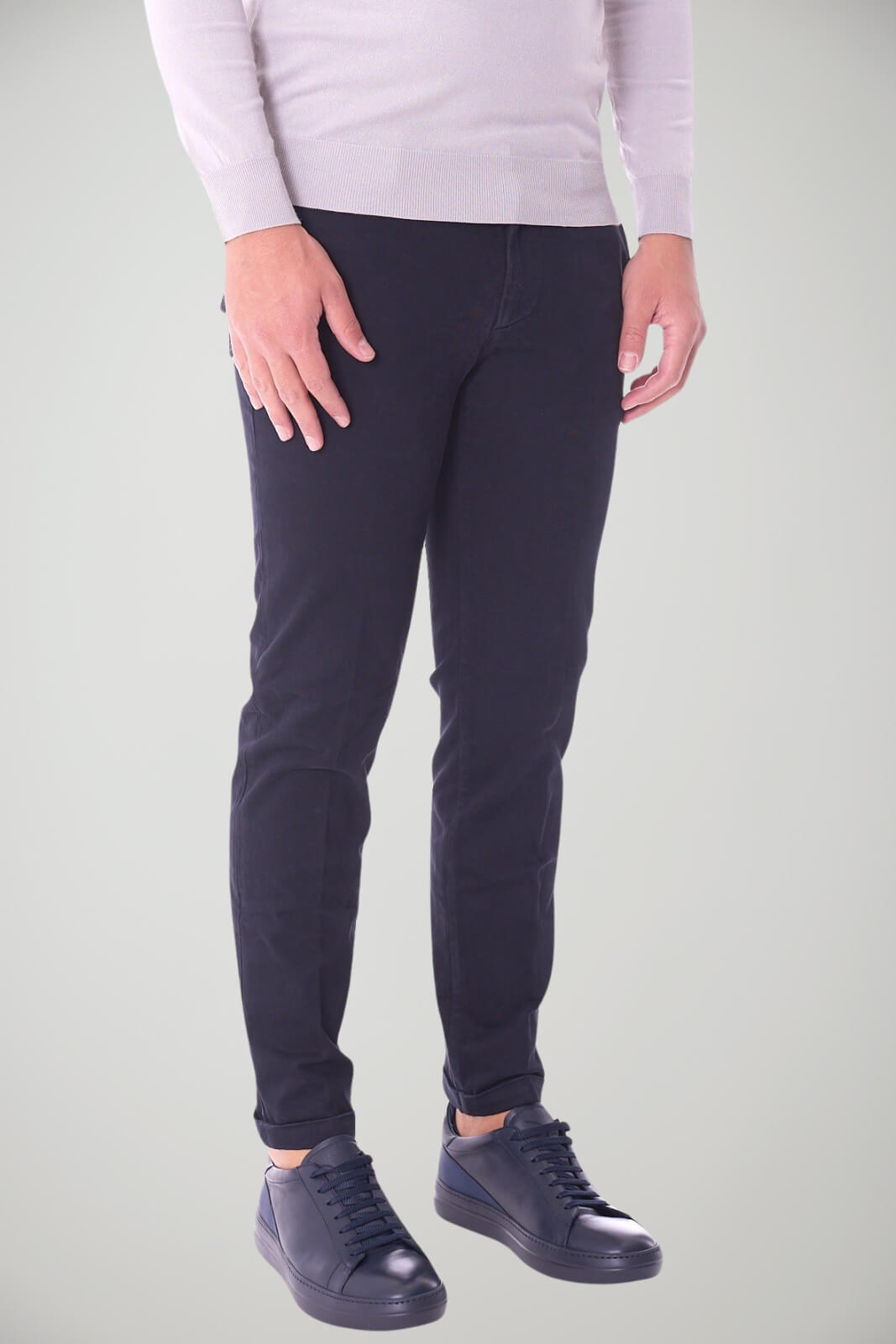 Pantaloni chino da uomo Re Hash in gabardina fronte 1