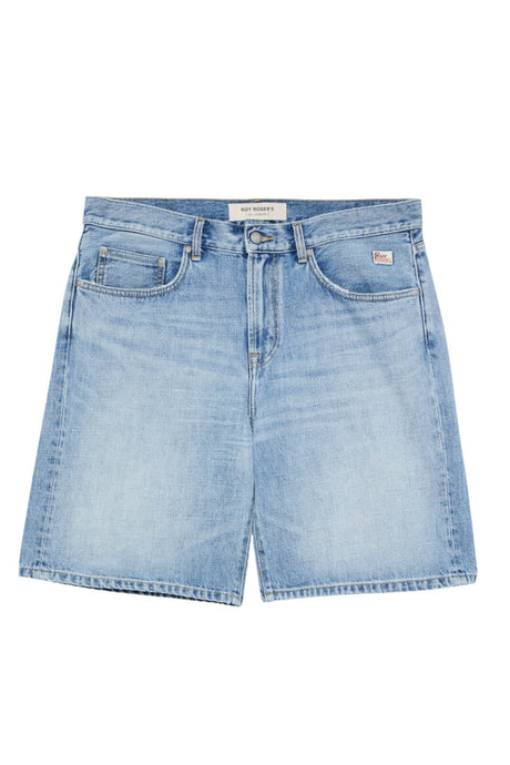 Bermuda in denim Roy Roger's da uomo cinque tasche color denim