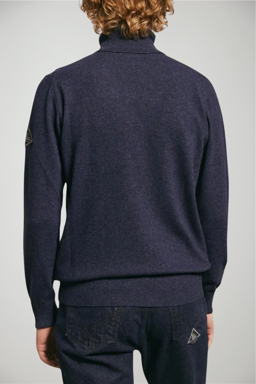 Dolcevita da uomo Roy Roger's a rombi con patch al braccio