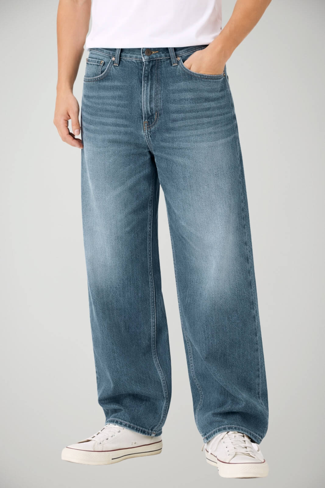 Jeans da uomo Roy Rogers wide leg scoloriti