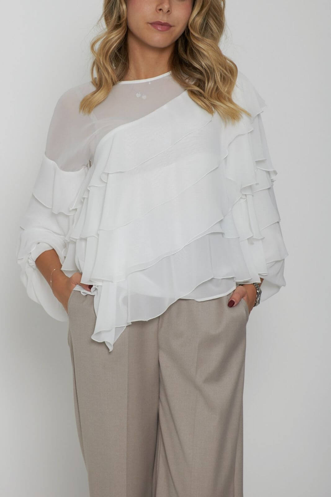 Revise Women's Blouse with Ruffles
