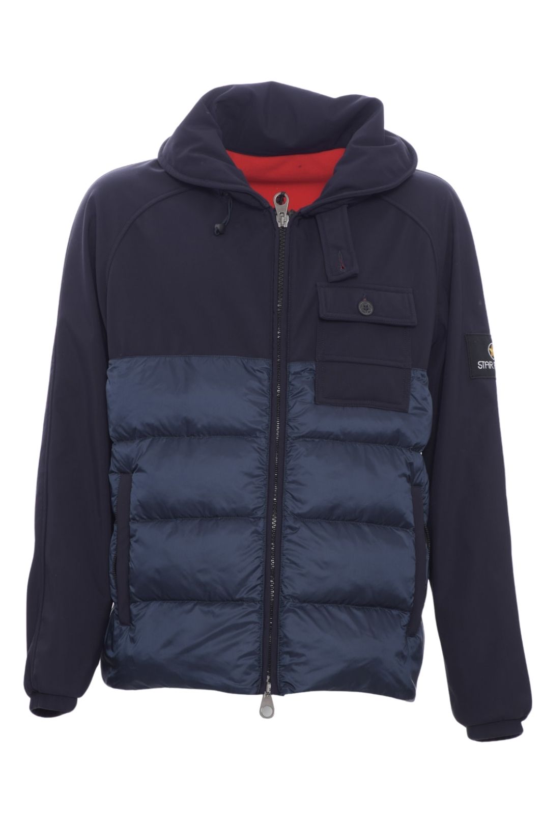 Star Point Men's Down Jacket with High Collar