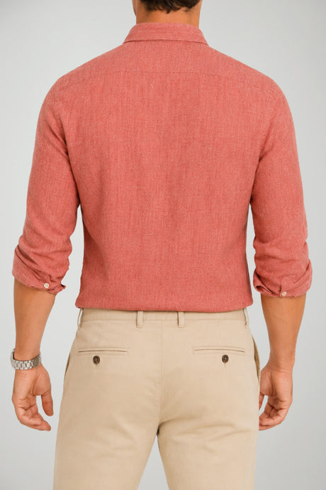 Sartori Camicia Uomo in Misto Lino con Taschino