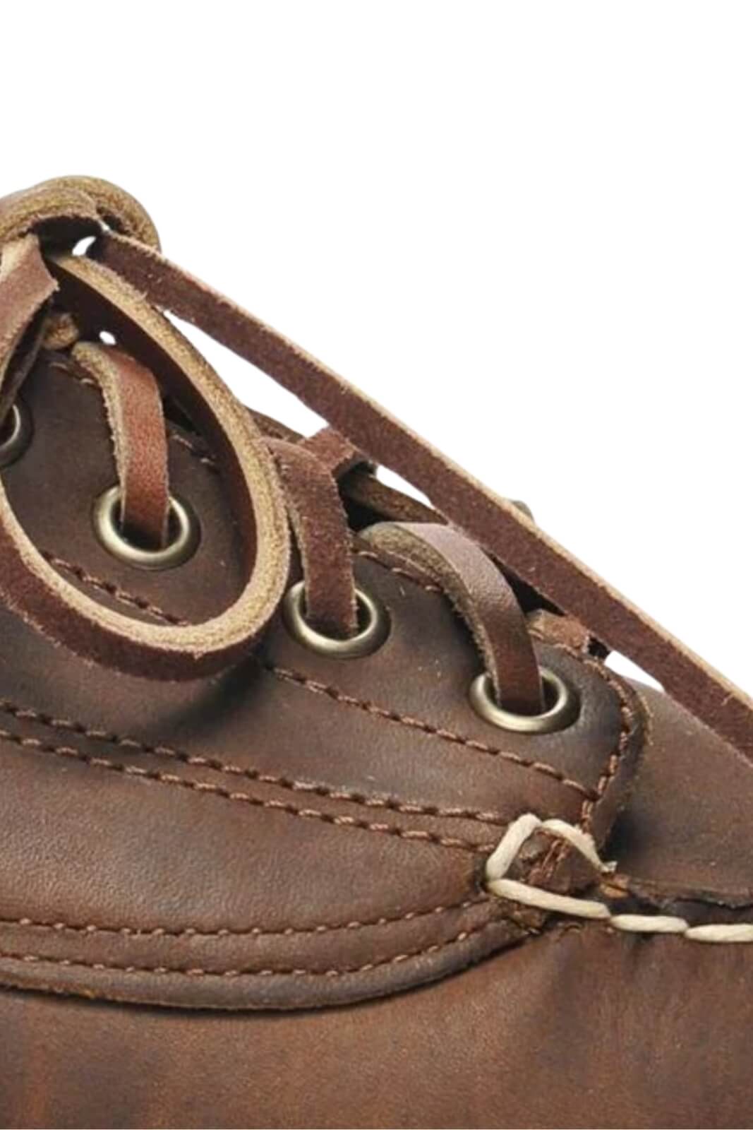 Mocassini Sebago in pelle da uomo con lacci in cuoio