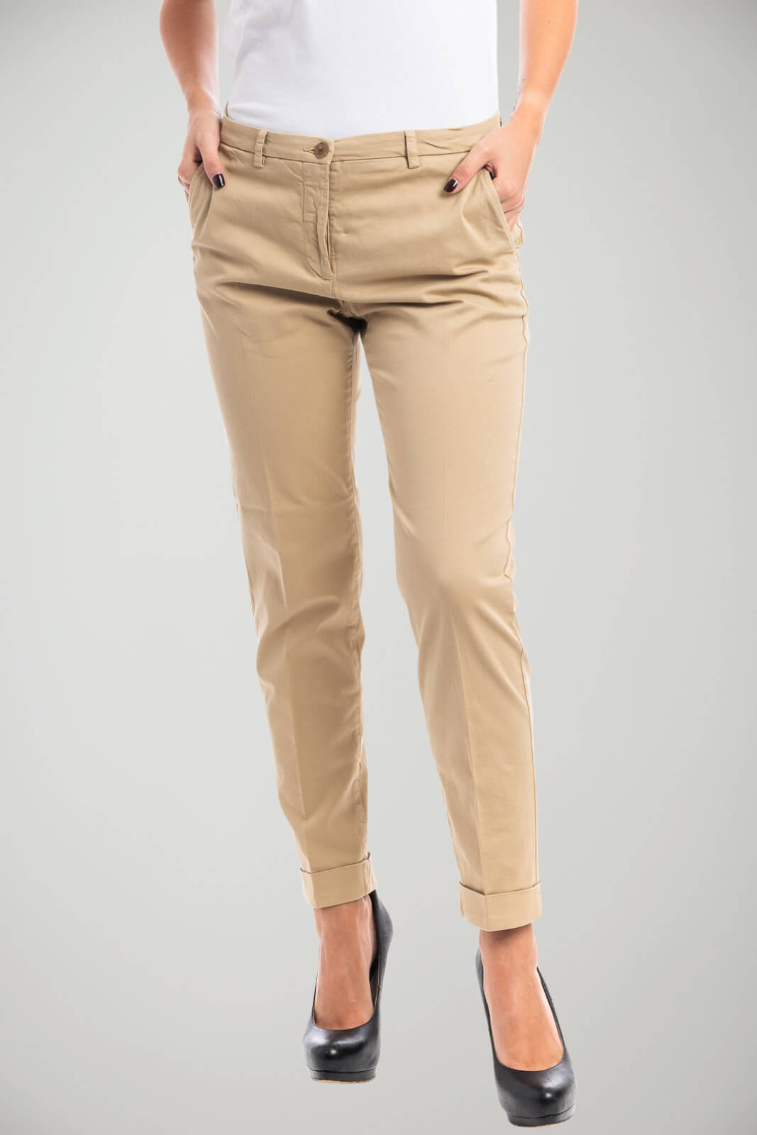 Pantalone da donna Seventy chino con tasche america fronte 1
