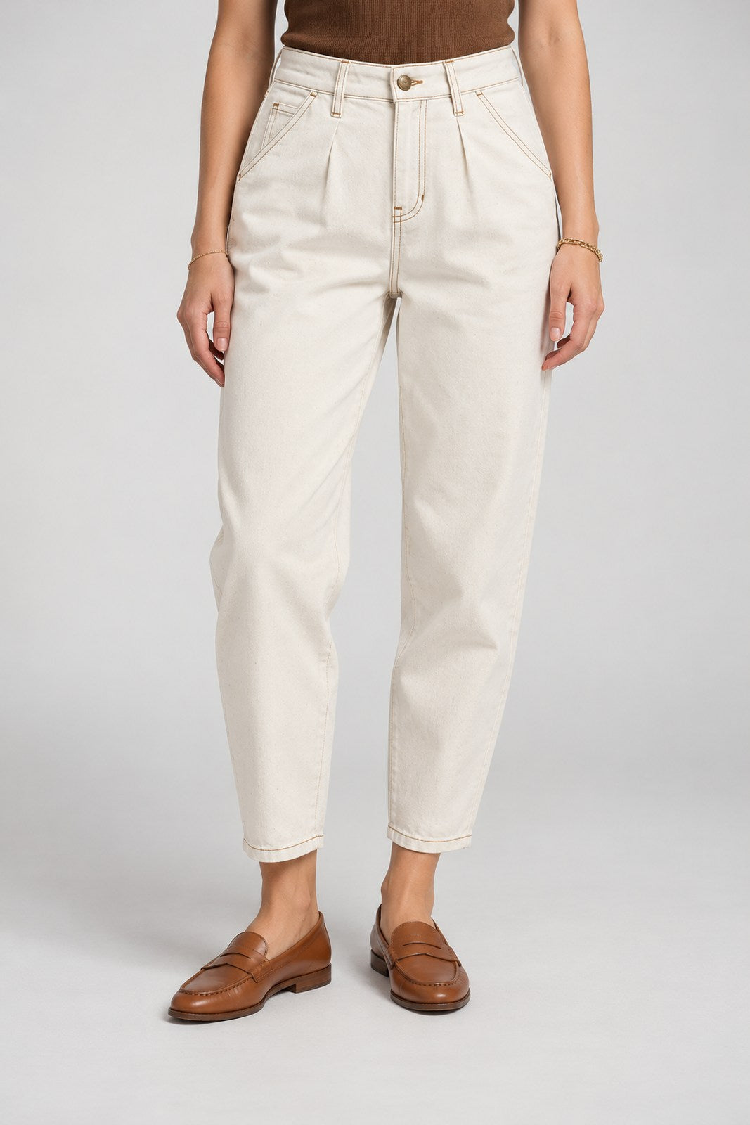 Shaft Pantaloni Donna Cinque Tasche con Cuciture a Contrasto