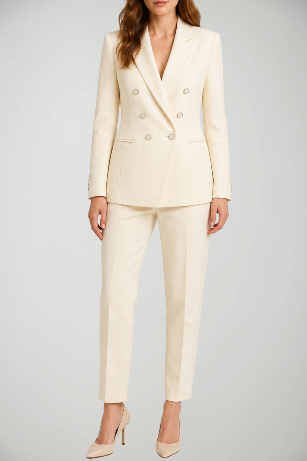 Tailleur da donna Silence con giacca doppioppetto e pantalone