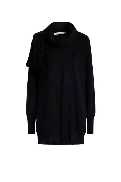 Cardigan da donna Simona Corsellini con sciarpa integrata fronte