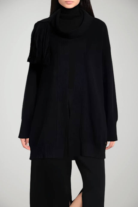 Cardigan da donna Simona Corsellini con sciarpa integrata fronte 1