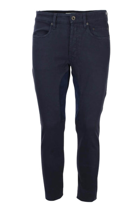 Pantaloni da uomo Siviglia in gabardina con toppe in alcantara fronte