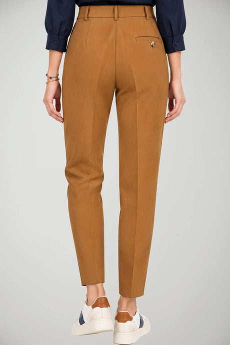 Solotre Pantaloni Donna Vita Alta in Crepe