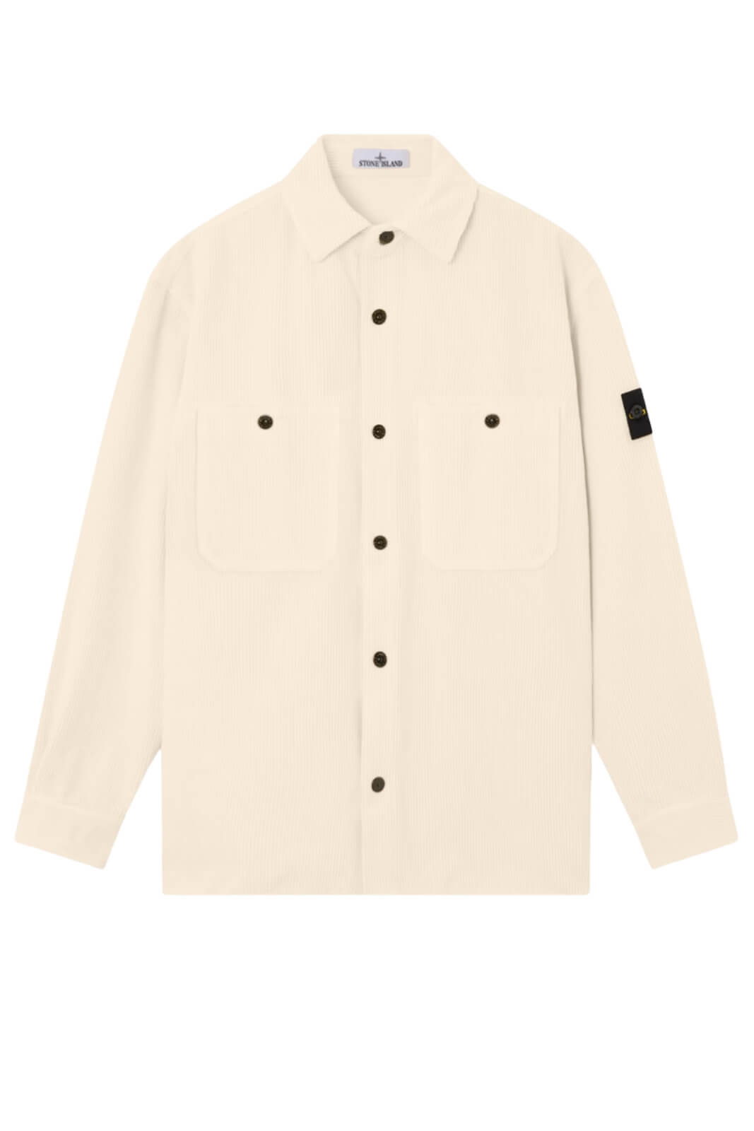 Camicia da uomo Stone Island overshirt in velluto corduroy fronte
