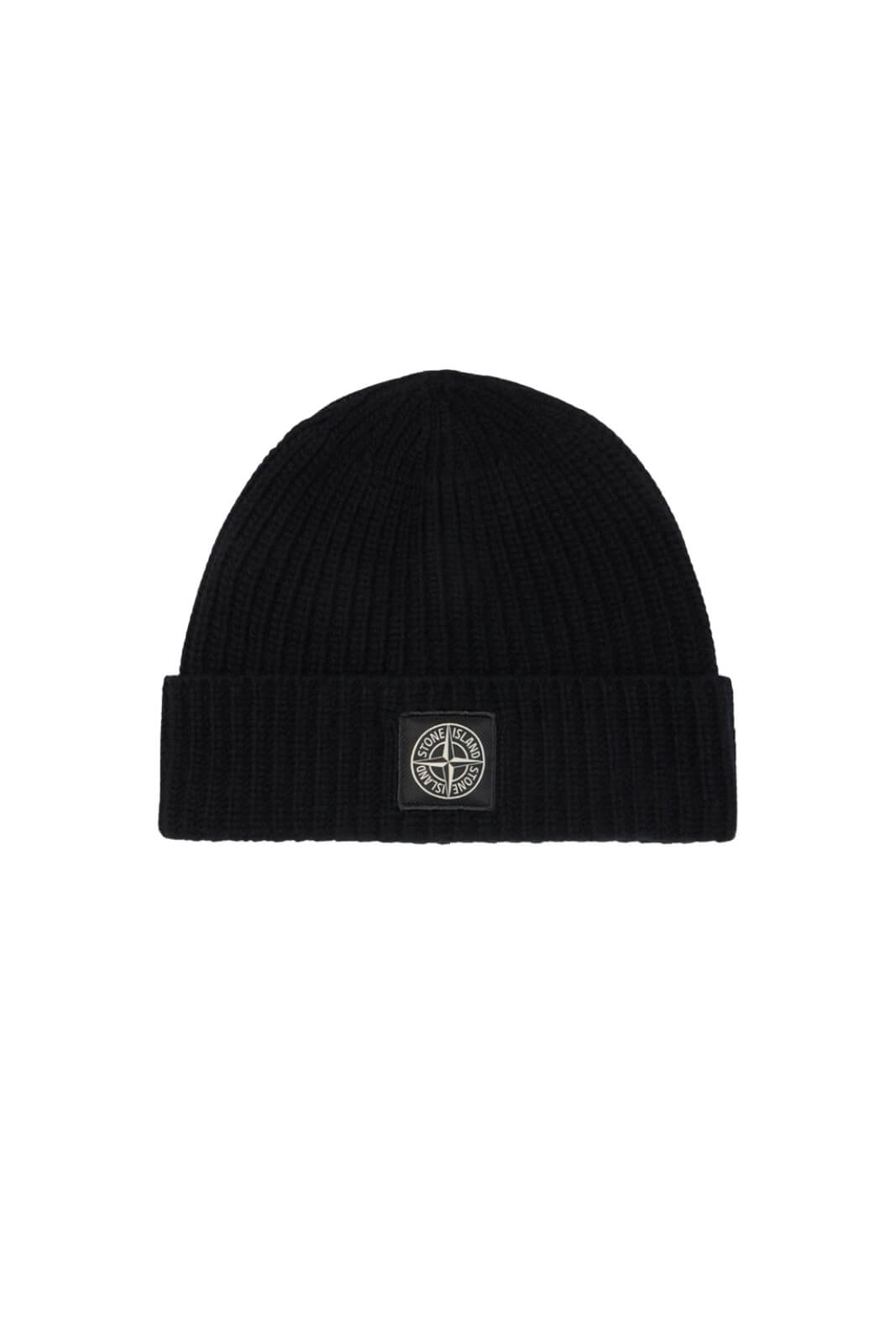 Cappello Stone Island da uomo in lana Geelong fronte nero