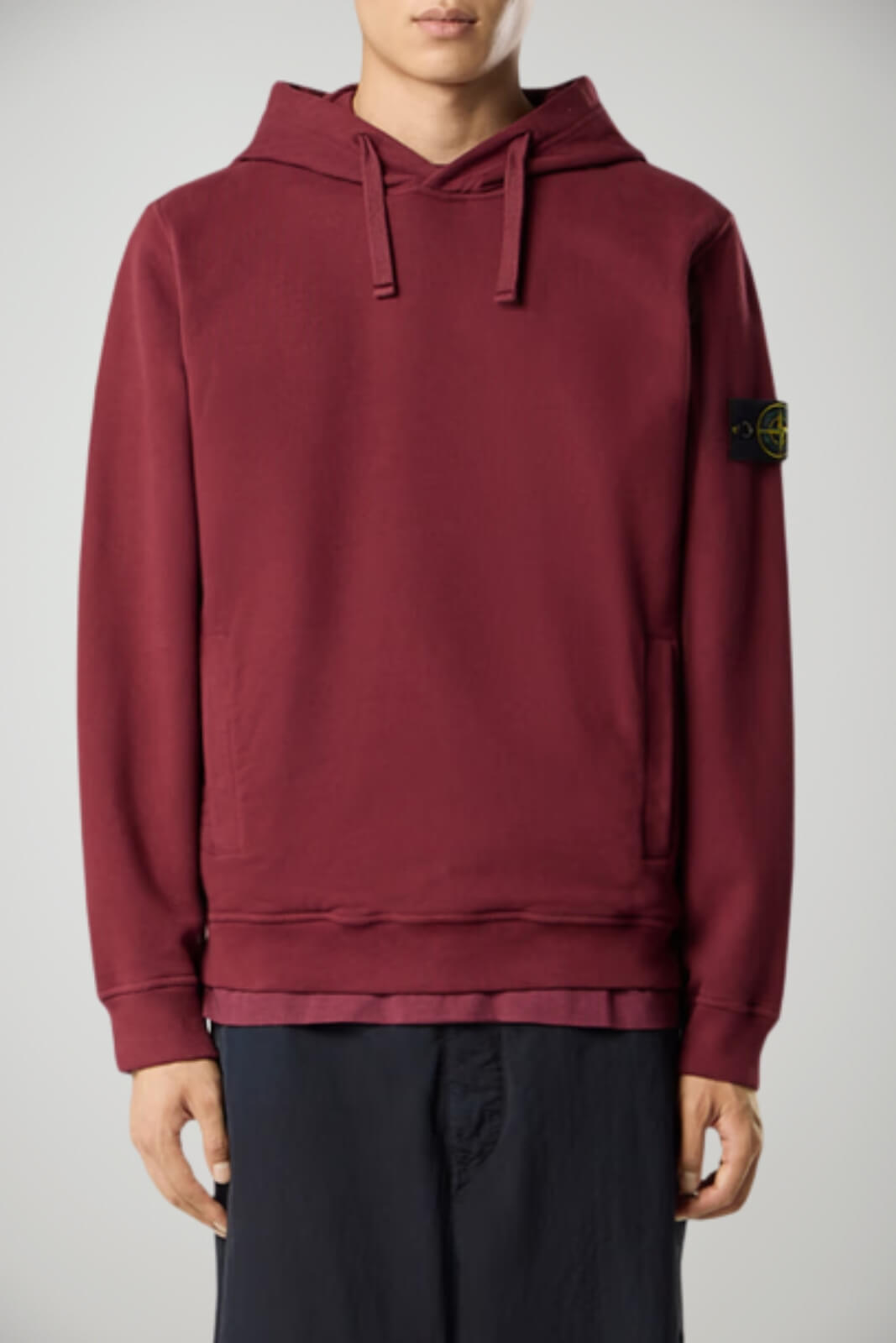 Sudadera con capucha de algodón orgánico cepillado para hombre de Stone Island