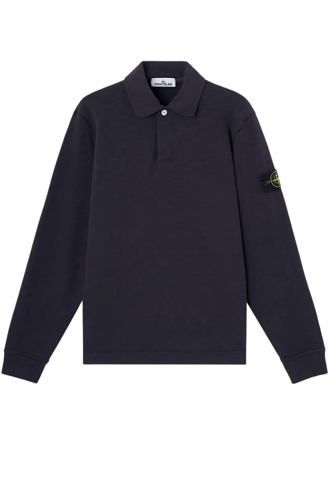 Felpa da uomo Stone Island melange con colletto fronte