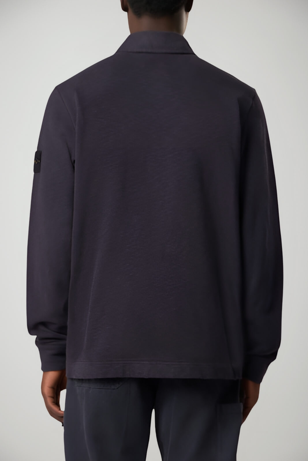 Felpa da uomo Stone Island melange con colletto retro