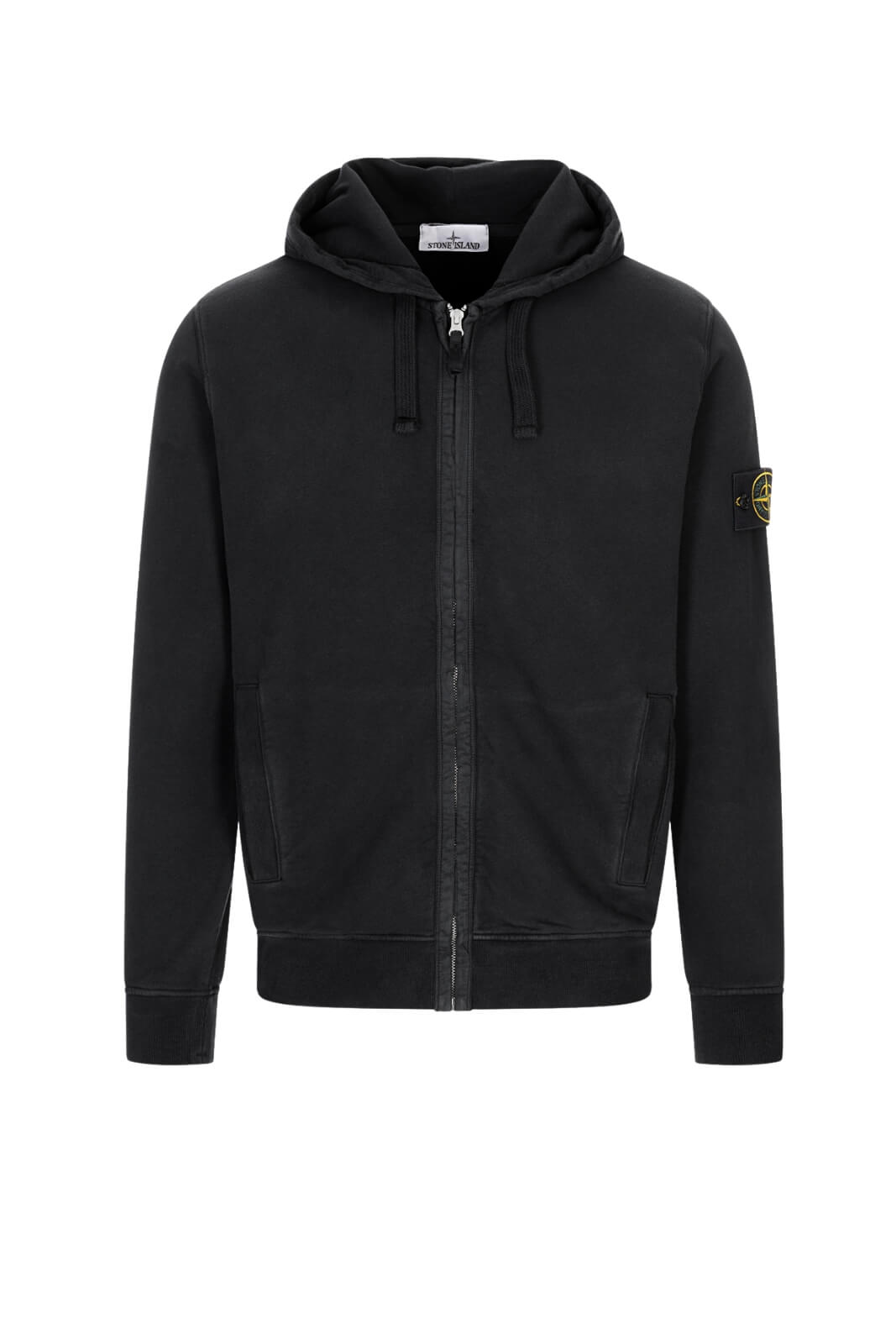 Felpa da uomo Stone Island con zip e cappuccio fronte