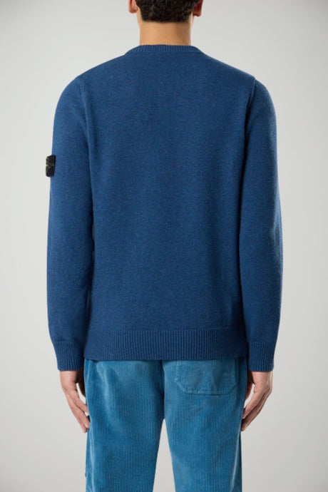 Suéter de punto recto de lana de cordero para hombre de Stone Island