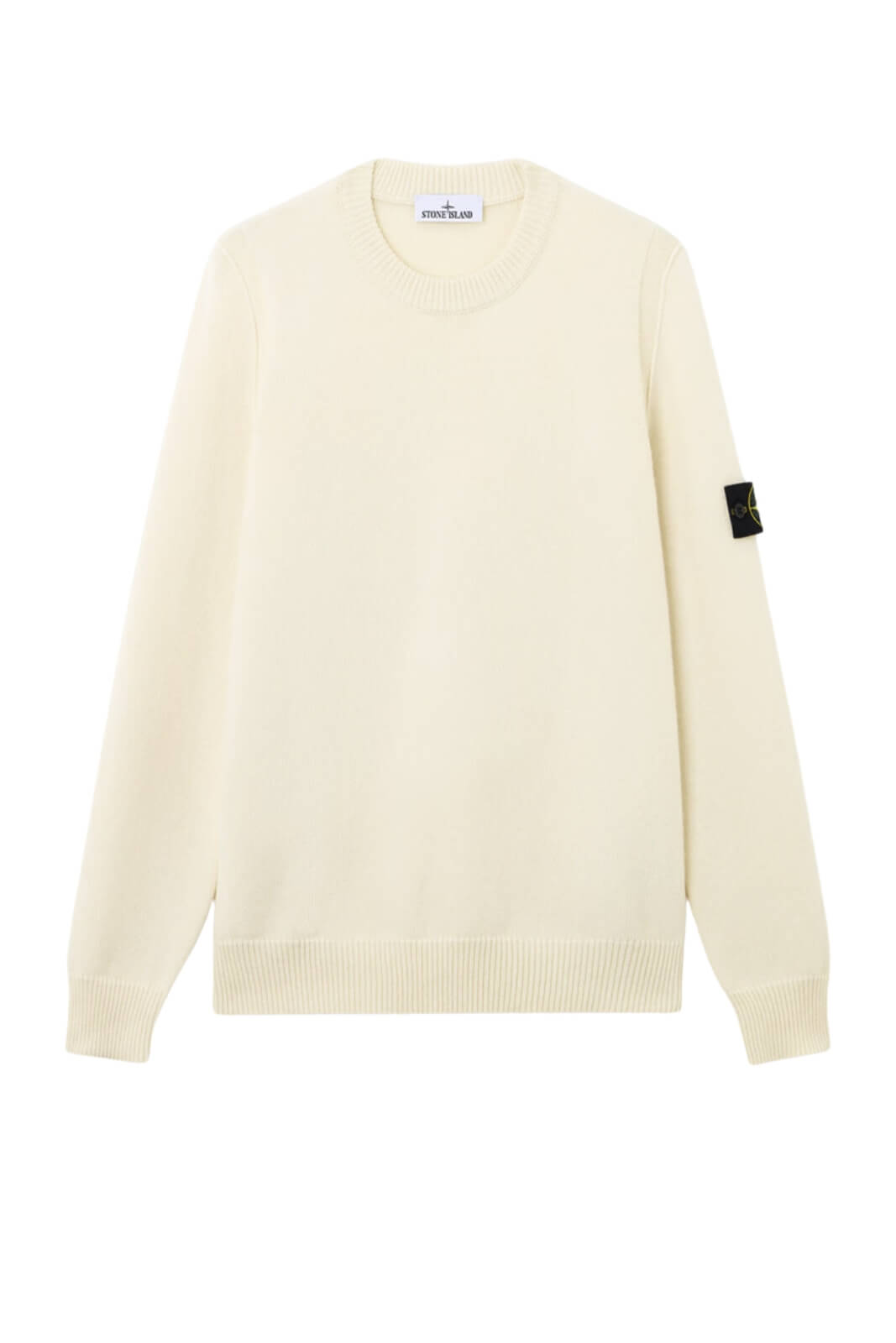 Suéter de punto recto de lana de cordero para hombre de Stone Island