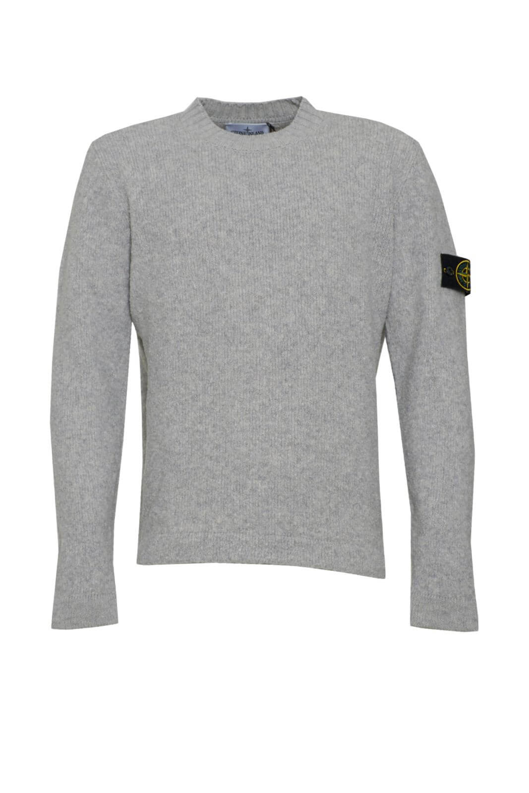 Maglia da uomo Stone Island girocollo con logo rimovibile fronte