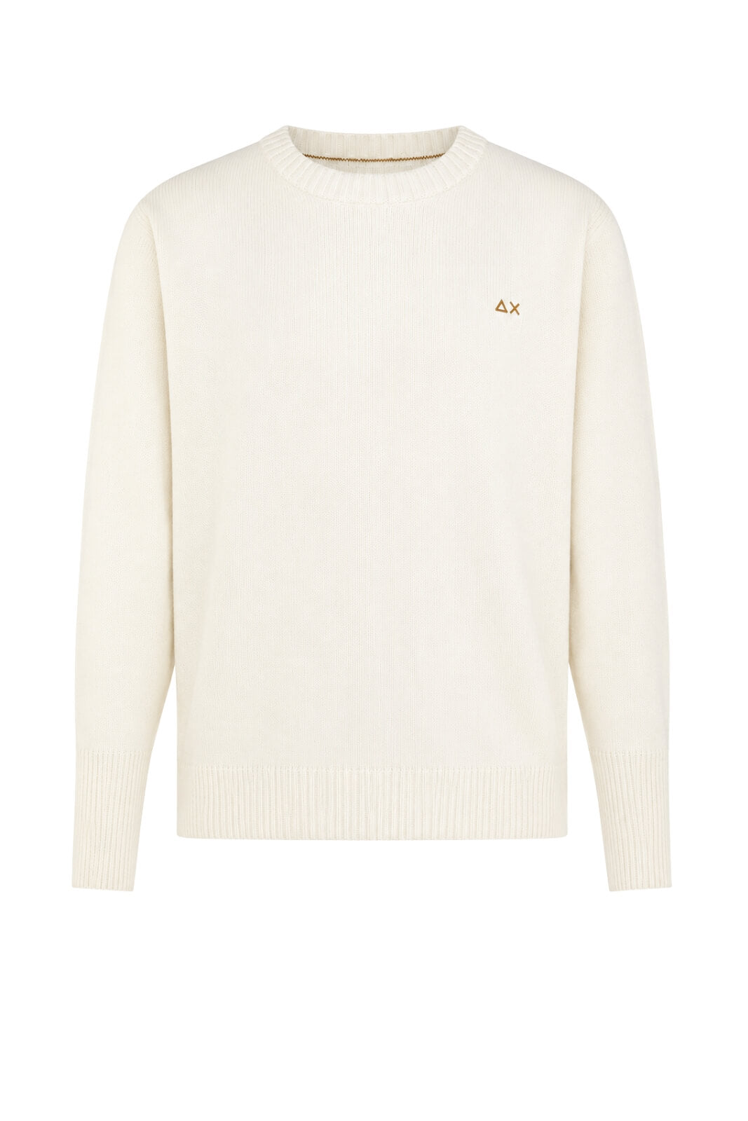 Sun68 Maglia Donna con Orli a Costine con Misto Lana Merino