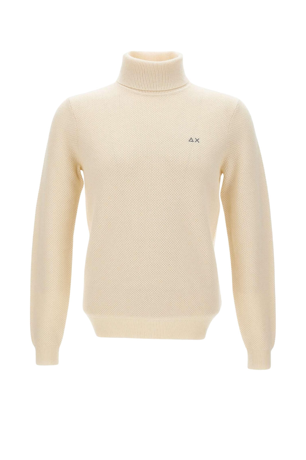 Sun68 Maglia Uomo Dolcevita Punto Riso in Misto Lana Merino e Cotone