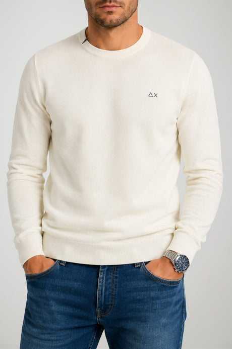 Sun68 Maglia Uomo Girocollo in Misto Lana Merino e Cotone