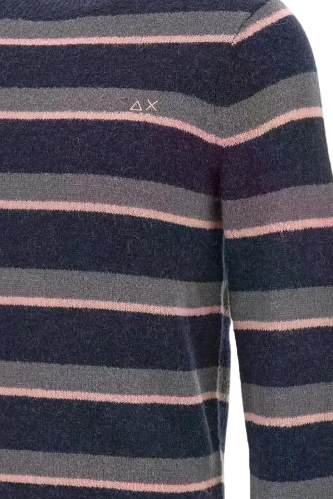 Sun68 Maglia Uomo Stripes in Misto Lana Merino e Alpaca