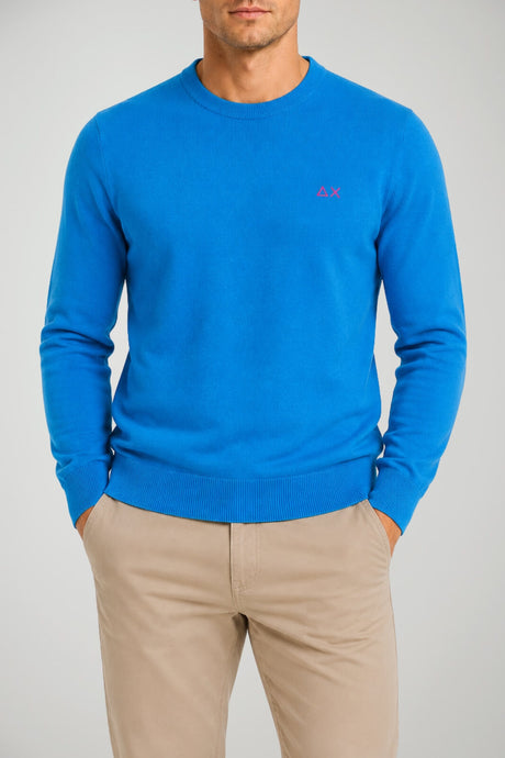 Sun68 Maglione Uomo con Gomiti a Contrasto