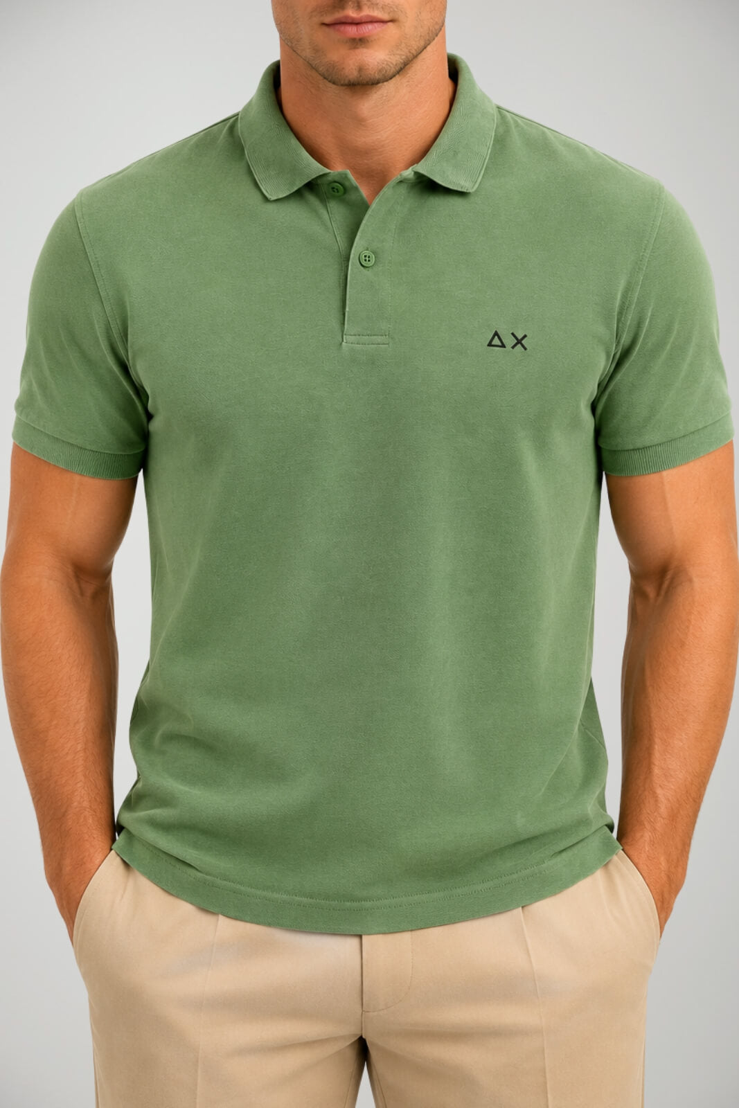 Sun68 Polo Uomo in piquet con logo a contrasto