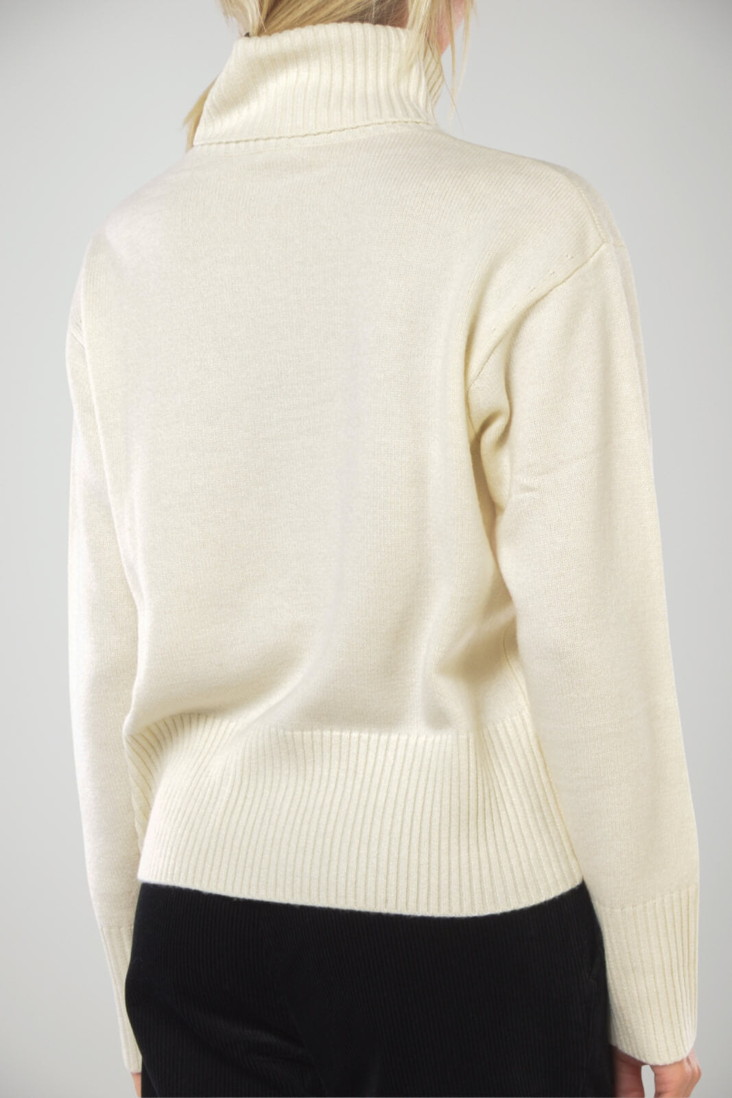 Dolcevita da donna Sun 68 a tinta unita in lana retro