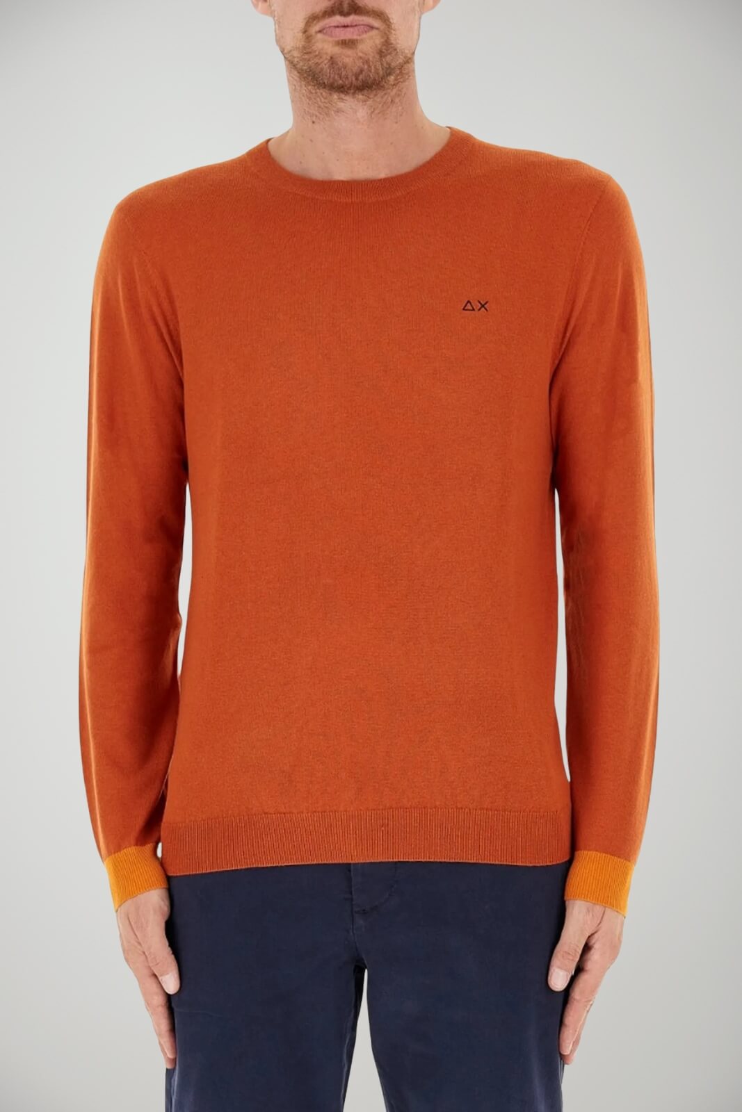 Maglia uomo in misto lana Sun 68 con toppe