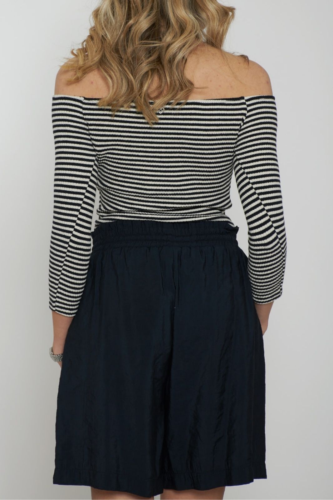 Please Women's Striped Boat Neck Sweater