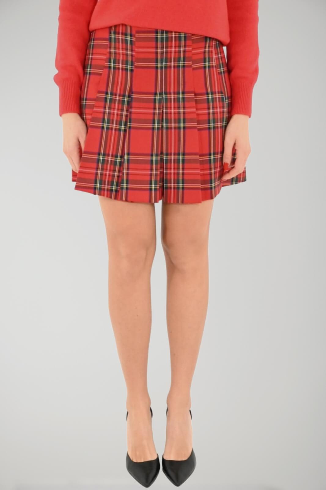 Vicolo Gonna Donna tartan con plissè