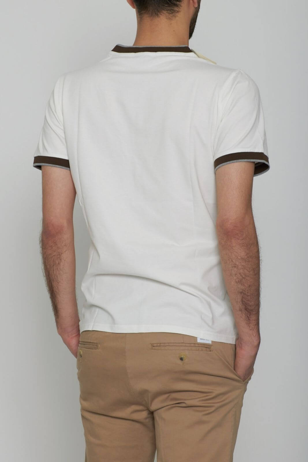 Cashmere Company Men's T-Shirt with Contrasting Trim