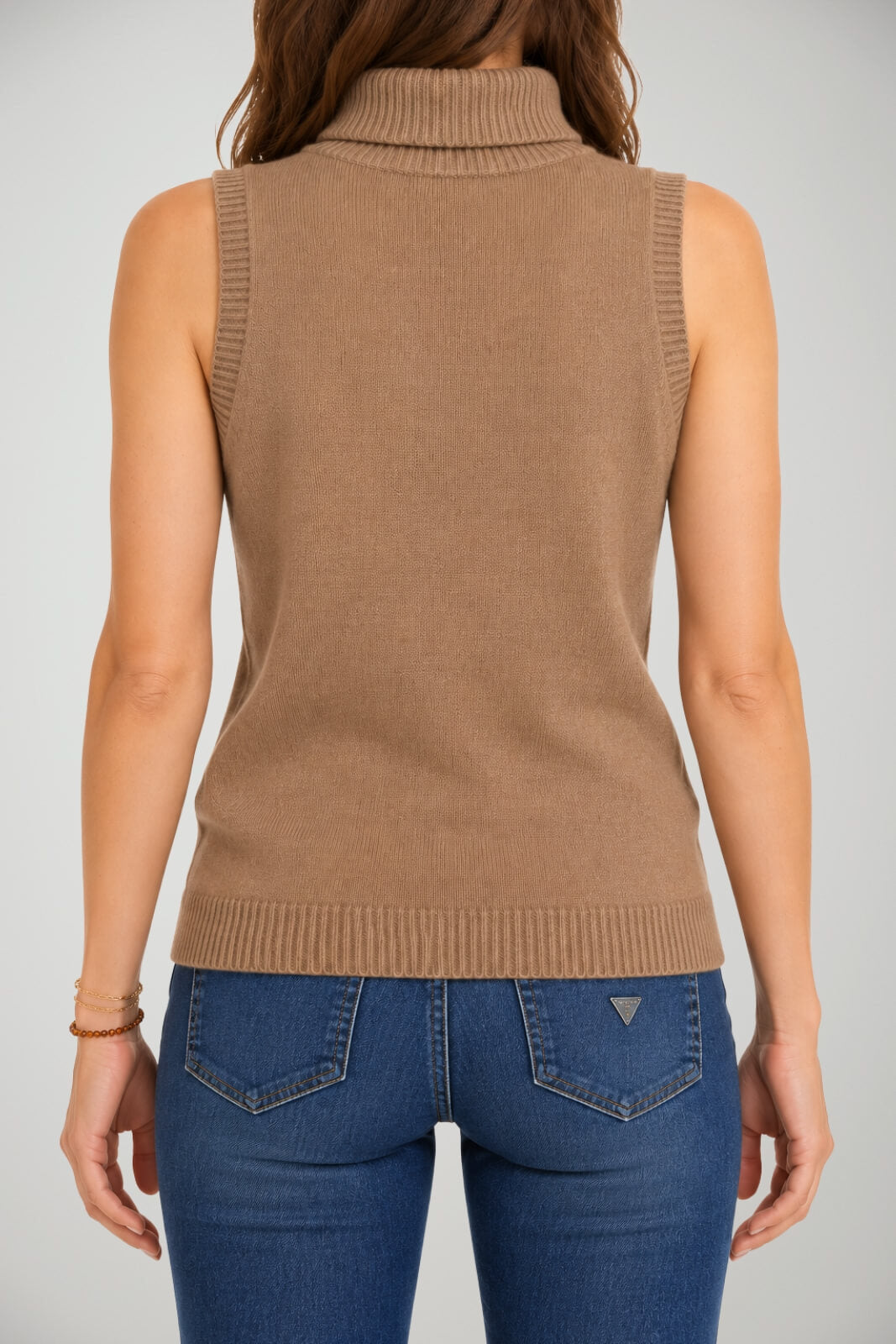 Tabaroni Cashmere Dolcevita Donna Smanicato Spigato in Cashmere