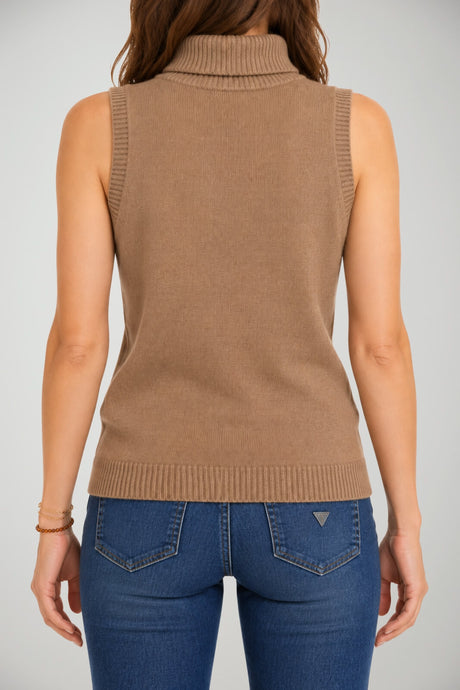 Tabaroni Cashmere Dolcevita Donna Smanicato Spigato in Cashmere