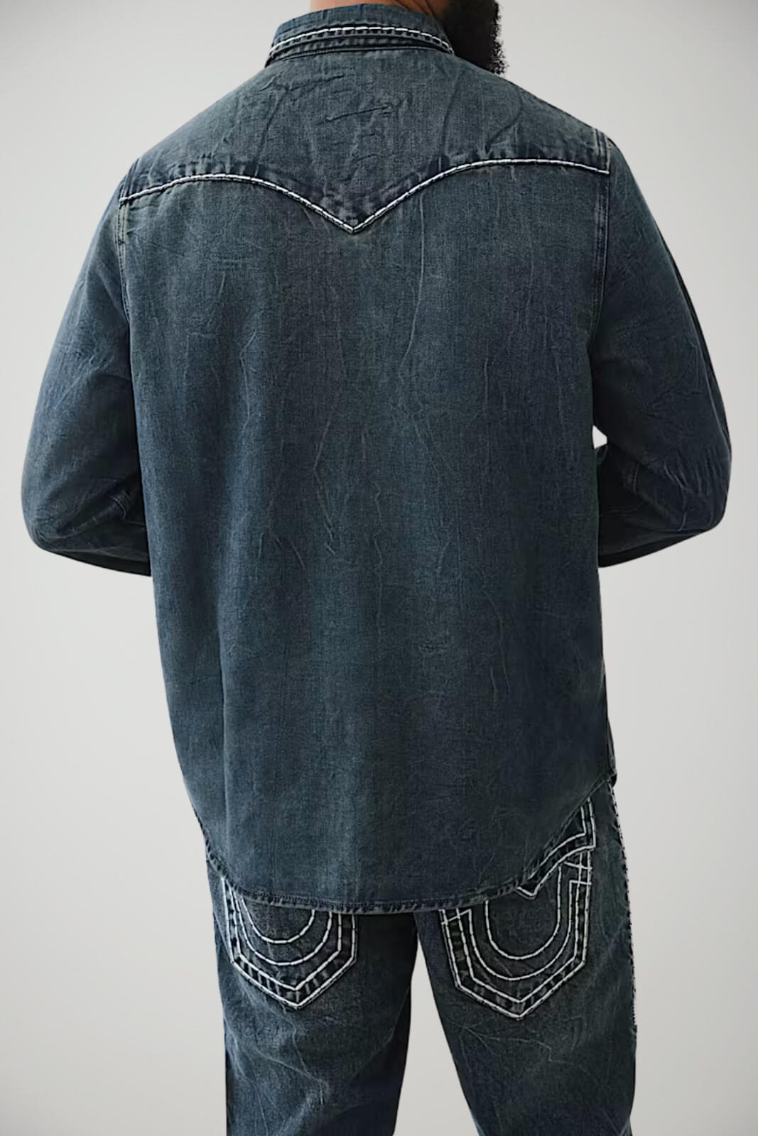 Overshirt da uomo True Religion in denim