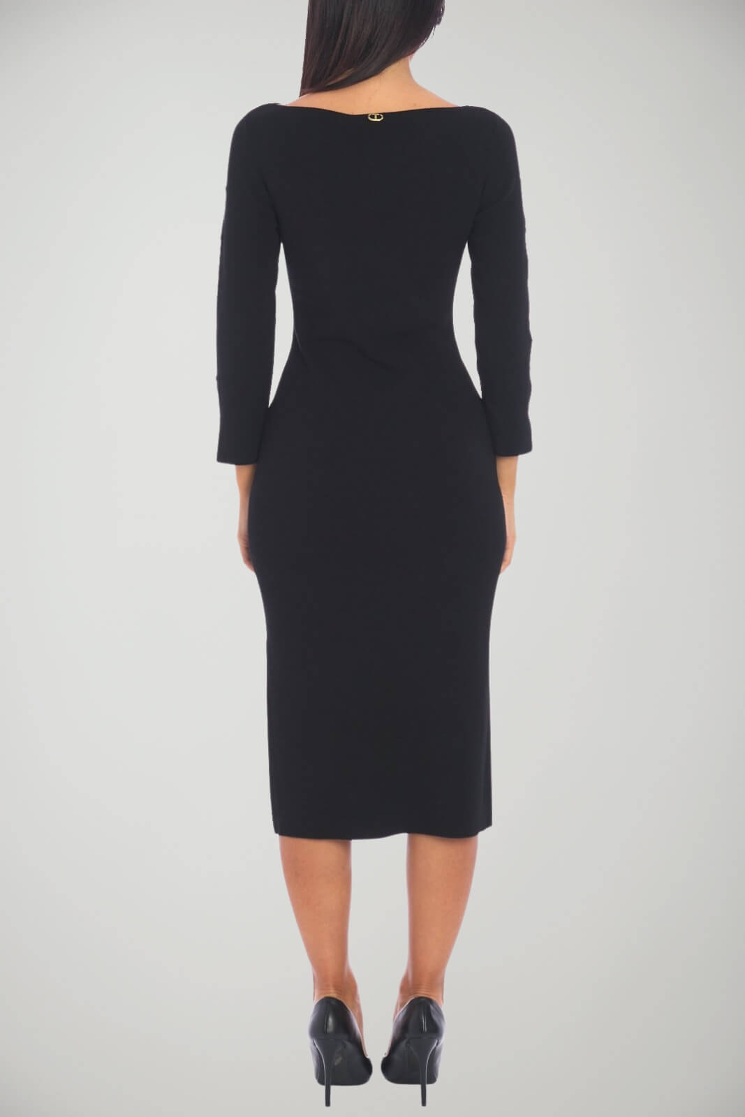 Vestido de punto largo con aberturas y tachuelas para mujer de Twinset